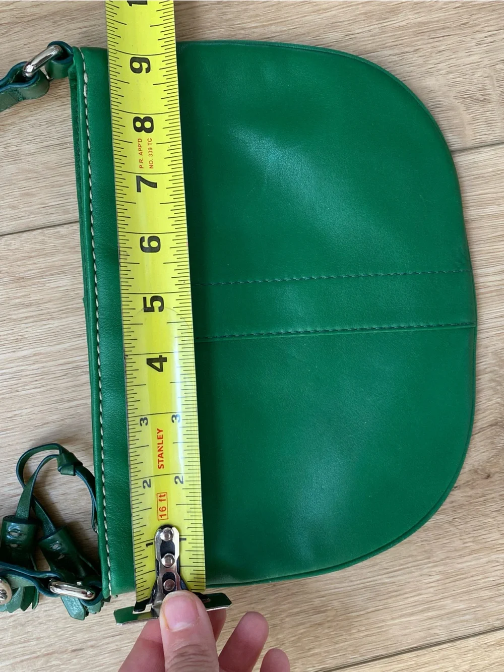 Coach Green Leather Crossbody Bag with Tassels